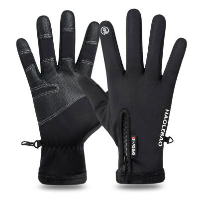 China Nylon + Plush SBR Zipper Touch Screen Waterproof Winter Motorcycles Outdoor Ski Gloves for sale