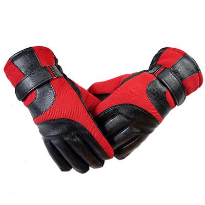 China Nylon + SBR New Sports Red Thickened Anti Slip Warm Touch Screen Riding Gloves for sale