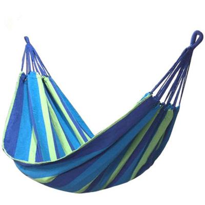 China Adult Canvas Double Color Thickened Blue Outdoor Leisure Camping Hammock for sale