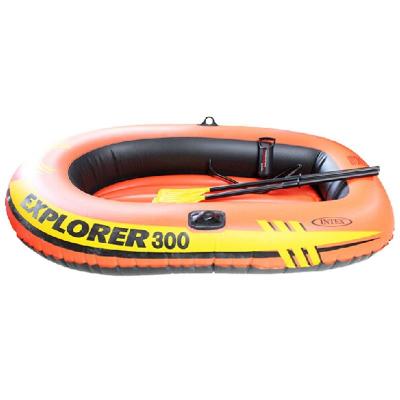 China INTEX-58332 PVC Collapsible Inflatable Boat Orange Boat PVC Inflatable Fishing Boat for sale