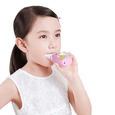 China ABS+Silicone Kids Cartoon Smart Interesting Image Toothbrush U Shape Waterproof Silicone For Children Building Teeth Washing Habit for sale