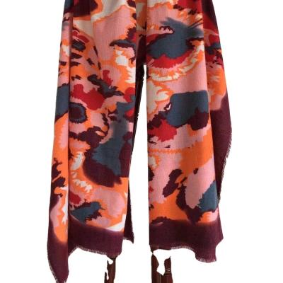 China Wildely Used Hot-Selling Newest Fluffy Short Leopard Tie Dyeing Printed Scarves Tassel Neck Shawls Print Styles Head Wraps Hijabs for sale