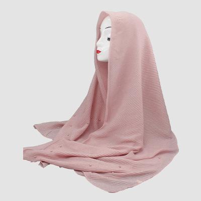 China Wildely Used Head Fashion 2021 Low Price Best Quality Stylish And Charming Scarves With Beads Paris Gauze Scarf for sale