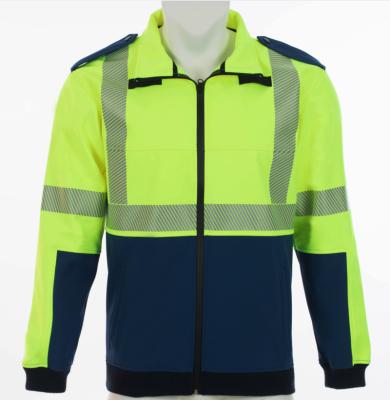 China Water Proof Customized Yellow Waterproof Jacket Mens High Visibility Softshell Windproof Jacket for sale