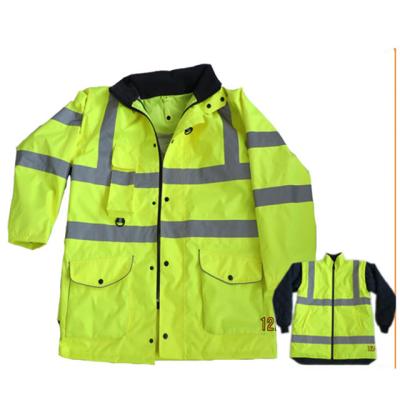 China Raincoat ; Breathable Mens Visible Yellow Safety Work Wear Guard Uniform High for sale