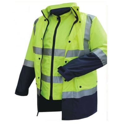 China EN471 /EN531/ EN1149 Waterproof Flame Retardant Antistatic Men's Winter Construction Strength Safety Reflective Workwear Hi for sale