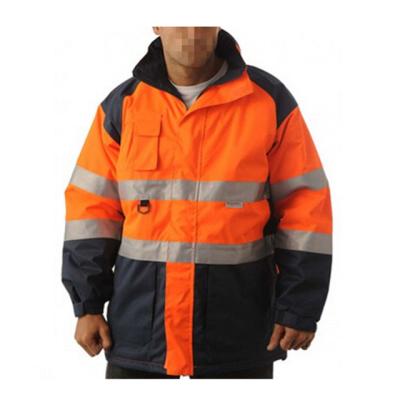 China Suzhou Waterproof Polyester Winter Workwear Orange Jacket for sale