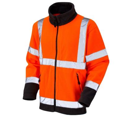 China Best Selling Orange Breathable Pavement Safety Fleece Jacket Hi Viz for sale