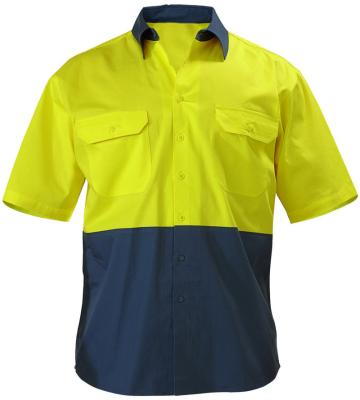 China UPF50+ UPF50+ Mens 100 Cotton Shirt Work Shirts Uniform Clothing Short Sleeve for sale