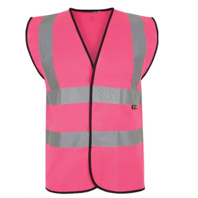 China Wholesale Men's Pavement Pink Safety Vest With Strips for sale