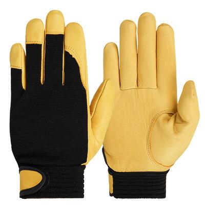 China Black White Yellow Cold Instruction Comfortable Sheep Leather Real Palm Welding Instruction Industrial Work Safety Gloves Industrial Work Protective Glove for sale