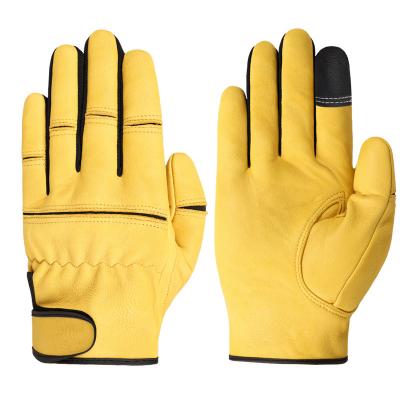 China Comfortable Work Industrial Gloves Leather Workers Welding Safety Working Protection Garden Sports Motorcycle Rider Wear Resistant Gloves for sale