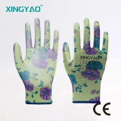 China Gardening Gloves Planting Floral Ladies Yard Garden Working Household Protection Cleaning Gardening Work Gloves Palm-Coated Gloves For Women for sale