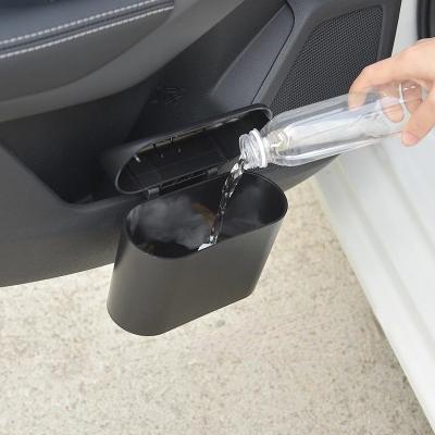 China 100% Eco-friendly Hanging Trash Can Vehicle Dust Crate Storage Box ABS Squeezing Plastic Trash Can China Auto Interior Accessories For Car for sale