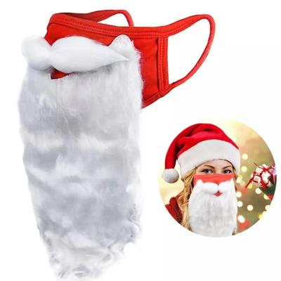 China 2023New Year Winter Plush Santa Beard Face Cover Shield Santa Claus Decorations Beard Mask Gift Christmas Decor for Xmas Party Cosplay for sale