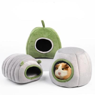 China Indoor Animal Cages Cotton Small Nest Hamster Bed House Cage Soft Warm Stocked With Window Chinchilla Guinea Pig Rat Hut Hideout for sale