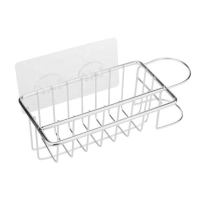 China Kitchen Sink Sponge Rack Storage Rack Stainless Steel Sponge Holder Kitchen Soap and Antirust Sponge Rack for sale