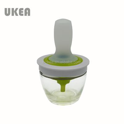 China Easily Cleaned Kitchen Accessories Silicone Basting Brush Oil Dispenser Olive Oil Glass Bottle for sale