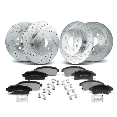 China Front & Rear Drilled Rotors & Ceramic Brake Pads for Chevy Cruze Limited Sonic for sale