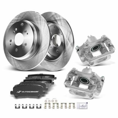 China 8x Rear Brake Rotors & Ceramic Brake Pads + Brake Caliper for Honda Odyssey 11-17 for sale