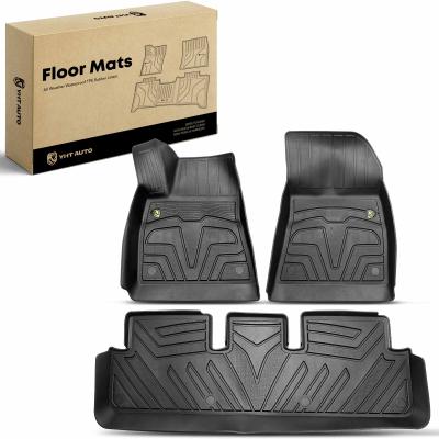 China 3x Front & Rear Black Floor Mats Liners for Tesla 3 2017-2023 TPE for sale