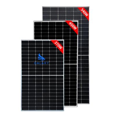 China 370w 450w 540w mono sun power cell solar panel price 370 watt half PV module 166mmx166mm for sale