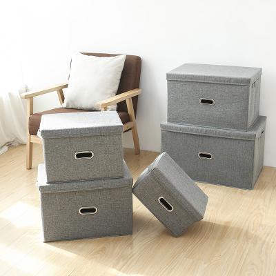 China Folding Stackable Cardboard Tissue Drawer Storage Cube Organizer Containers Boxes With Lids Handle for sale