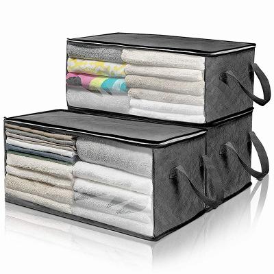 China Large Non Woven Fabric Collapsible Organizer Box Folding Home Storage Organization For Fabrics for sale