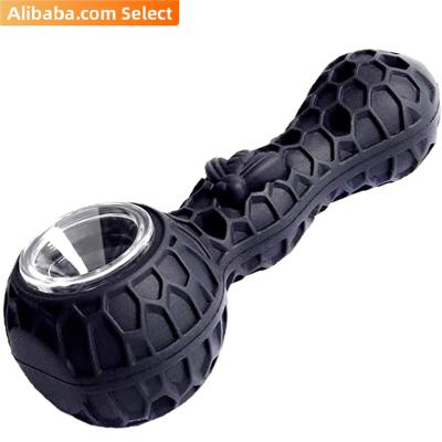 China Eco-friendly custom logo silicone pipes for smoking contains clean tobacco bowl cover and decorative bowl inside for sale