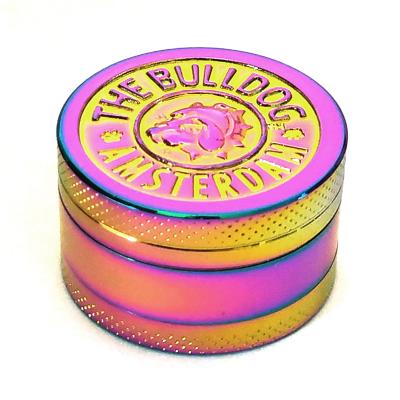 China 2021 Portable Custom Amsterdam Logo 3 Layer Metal Zinc Gold Bling Smoking Herb Weed Grinder Machine for sale