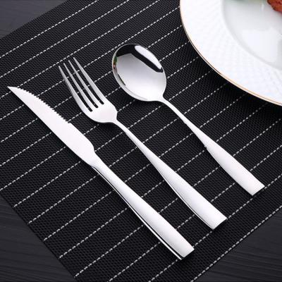 China 3 PCs Disposable Wholesale Silverware Personal Kitchen Serving Stainless Steel Fork Spoon Knife Cutlery Set for sale