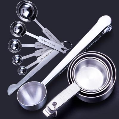 China Home Kitchen Cooking Copper 304 Stainless Steel Coffee Baking Measuring Cups and Measuring Cups Set with Marking for sale