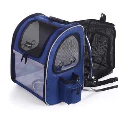 China Breathable Fashion Cat Bag Air Pet Carrier Luxury Expandable Foldable Transparent Travel for sale