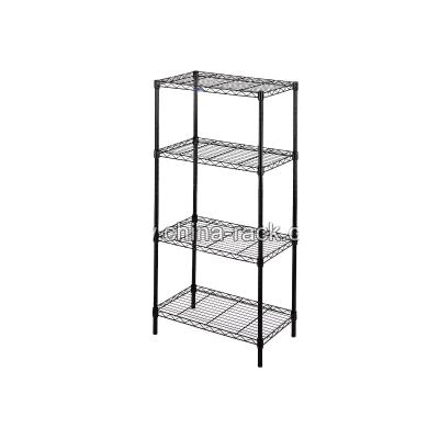 China High Quality Viable Black Metal Wire Chrome Display Stand Storage Rack With Wheels for sale