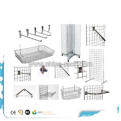 China Show Booth USA Metal Wire Slatwall Panel Gridwall Grid Panel Metal Display Shop Fixtures Grid Display For Your Retail for sale