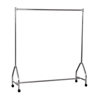 China Eco-friendly Simple Rail Metal Clothes Hanging Bar Display Rack Clothes Display Stand Clothing Store for sale