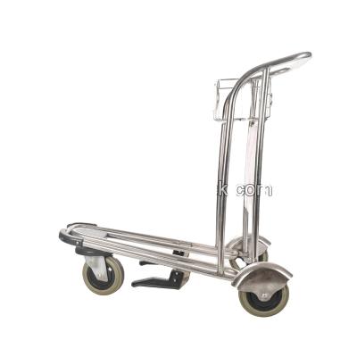 China 2020 New Design Stainless Steel Airport Luggage Trolley Cart Basket With Shopping Wheels Brake for sale