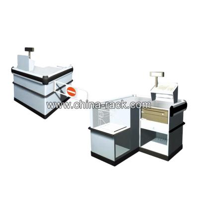 China Small Cashier Grocery Checkout Counter Table with Door OW-C013 for sale