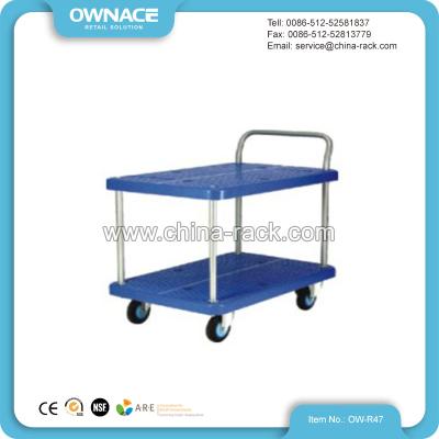 China Warehouse ; Industrial Storage 2 Layer Warehouse Hand Push Trolley Trolley for sale