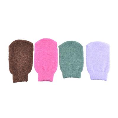 China EXFOLIATING Fingerless Polyester Exfoliating Glove Eco-friendly Beauty Bath Glove Remove Dead Skin for sale