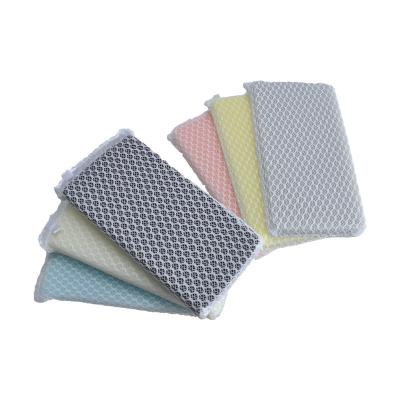 China Microfiber Block Sponge Mesh Cloth Sponge Brush Kitchen Sustainable Cleaning Clean Sponge for sale