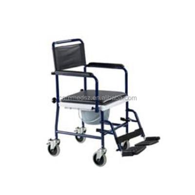 China Aluminum Alloy Aluminum Alloy Manual Folding Elder Commode Wheelchair for sale