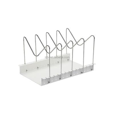 China Sustainable Adjustable Compartment Lid Storage Racks , Expanding Tray Shelves For Kitchen Counters And Cabinets for sale