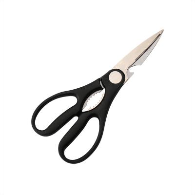 China Multinational STAINLESS STEEL household scissors stainless steel kitchen scissors with bottle opener nut split for sale