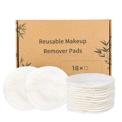 China Bamboo Fiber Makeup Soft Reusable Removal Pad 2 Layers Washable Facial Cleansing Pad for sale