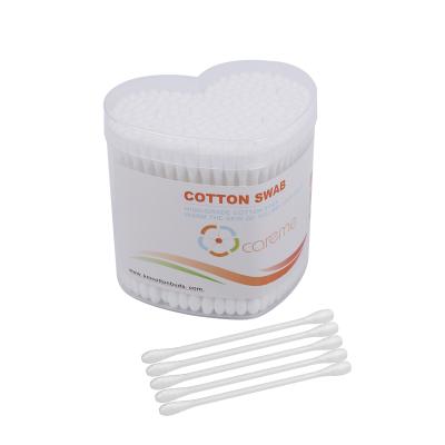 China Health Care Factory Price Sterile Plastic Stick Cotton Swab Buds For Ear Cleaning In Love PP Box for sale