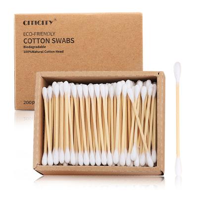 China Cleaning & Factory Price Cosmetic Eco Friendly Bamboo Cotton Buds For Daily Use for sale