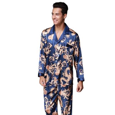 China Dragon Robe QUICK DRY Men's Newlywed Pajamas Couples Long Sleeved Pajamas Long Pants Set Home Clothing Two-piece Set Manufacturer for sale