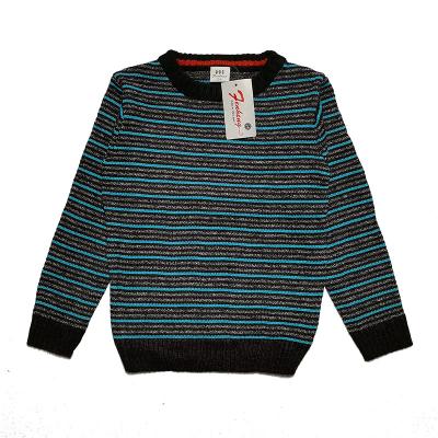 China Autumn Custom Style Kids Knit Jumper Round Collar Stripe Sweater Comfortable Anti-shrink Coat Sweater for sale