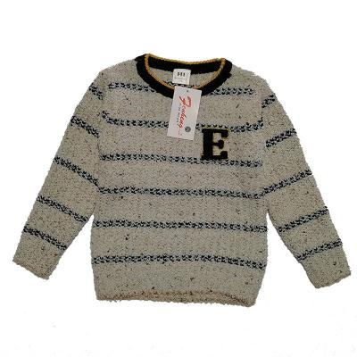 China Top Custom Anti-Shrink Kids Sweaters Elastic Round Neck Style Baby Sweaters Stripe Unisex Sweaters for sale